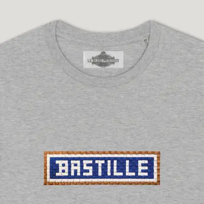 T-SHIRT COTON BIO BRODÉ - BASTILLE - GRIS — photo 2