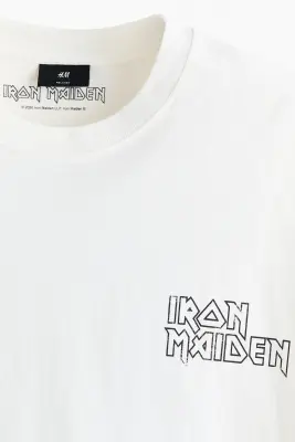 T-shirt imprimé Relaxed Fit en coton - Crème/Iron Maiden — photo 4