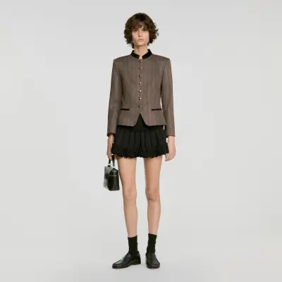 Veste de costume en laine rayée