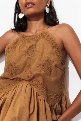 Top perlé à bretelles Femme — photo 5