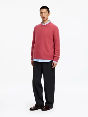 Pull en mélange de laine d'alpaga et de mérinos - Rouge framboise — photo 2