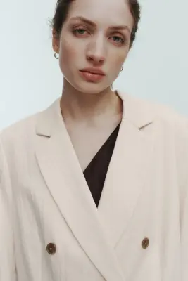 Blazer à fermeture croisée - Beige clair — photo 2