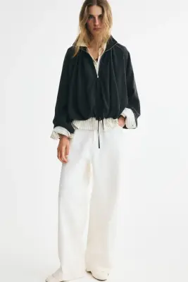 Veste oversize avec cordon de serrage - Gris foncé — photo 1