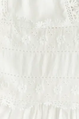 MAMA Robe d'allaitement en coton avec dentelle - Blanc — photo 4
