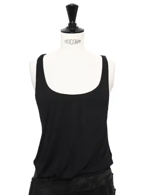 Robe en soie plissée et jersey de coton noir Prix boutique 1200€ Taille S — photo 4