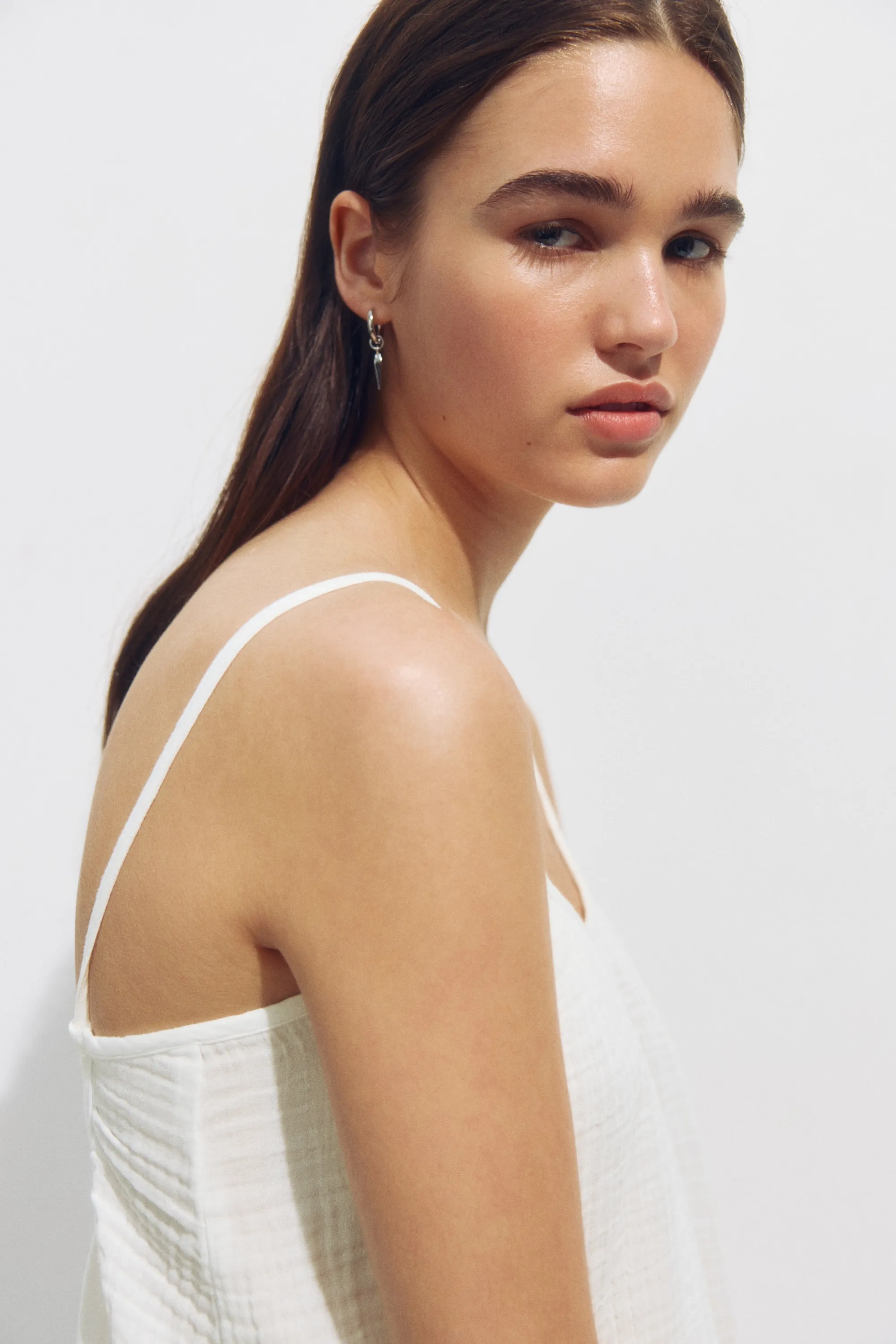 Robe de plage en mousseline - Blanc