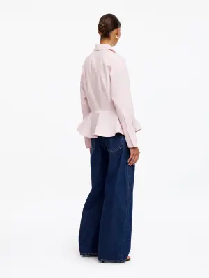 Chemise péplum en coton - Rose — photo 2