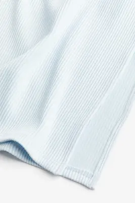 Robe côtelée avec dentelle - Bleu clair — photo 2