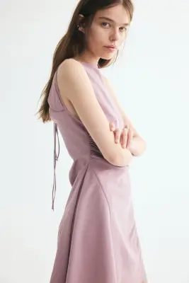 Robe découpée à effet drapé - Violet ancien clair — photo 1