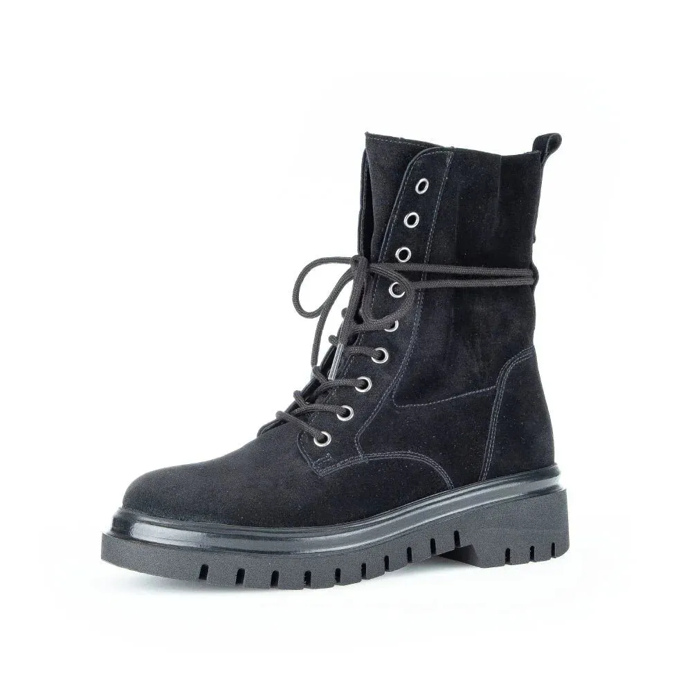 Bottines Gabor 91.780.17 Noires - Cuir Lacets Zip Grande Pointure Femme