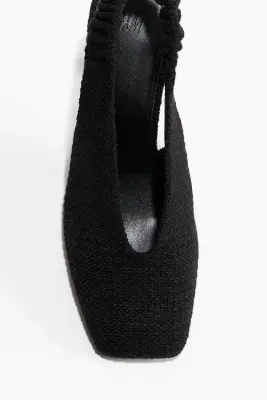 Escarpins en bouclette avec bride arrière - Noir — photo 1