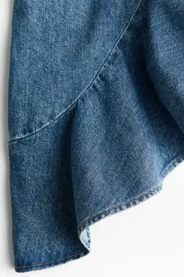 Jupe asymétrique en denim - Bleu denim — photo 3