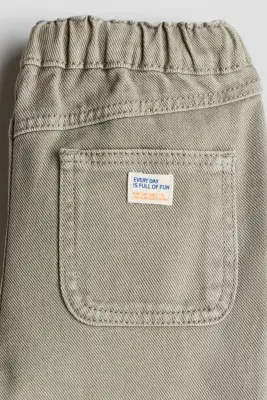 Pantalon en twill de coton - Vert kaki clair — photo 1