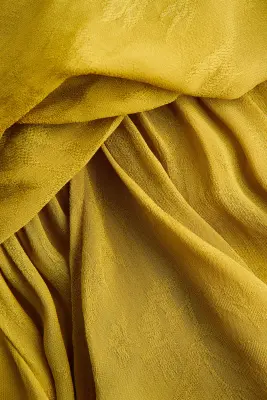 Minijupe asymétrique en viscose - Jaune moutarde — photo 4