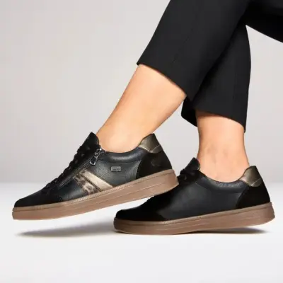 Baskets Remonte D2C04-03 Noires - Lacets Grande Pointure Femme — photo 5