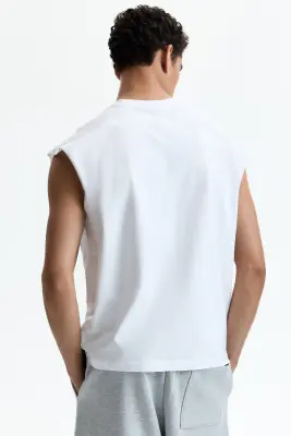 Débardeur Relaxed Fit en coton - Blanc — photo 3