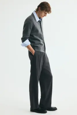 Pantalon chic Regular Fit - Gris foncé/carreaux — photo 2