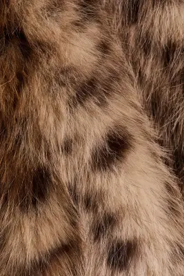 Veste duveteuse avec col entonnoir - Beige clair/imprimé léopard — photo 4
