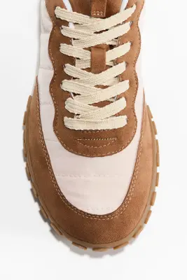 Sneakers à semelle épaisse - Beige/rose clair — photo 1