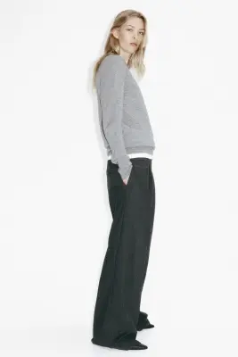 Pull à encolure en V - Gris chiné — photo 2