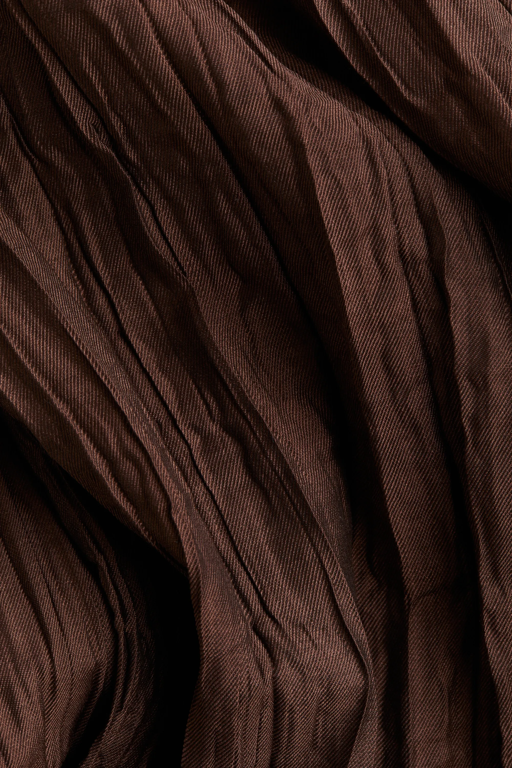 Robe froissée à bretelles fines - Marron foncé