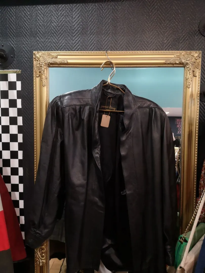 Veste en cuir vintage Pierrot le Loup