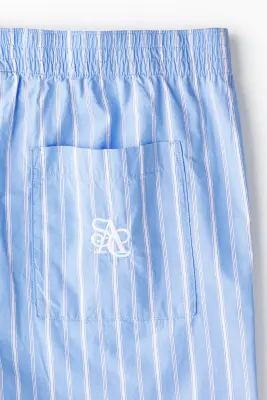 Short Regular Fit en coton - Bleu clair/rayé — photo 4