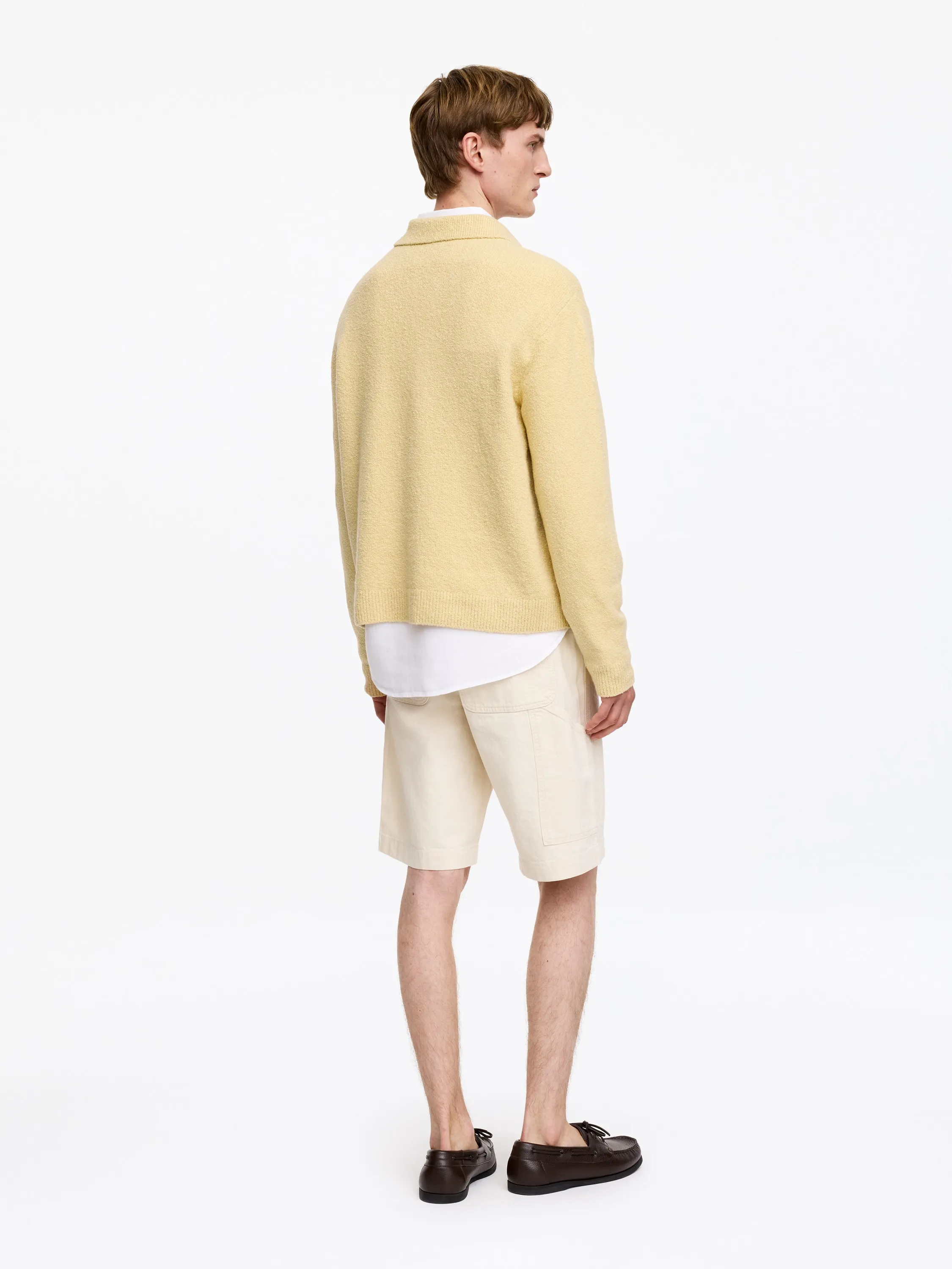 Polo en maille de coton mélangé - Jaune
