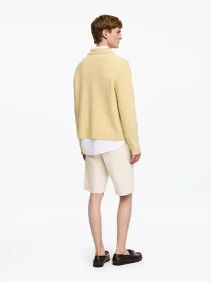 Polo en maille de coton mélangé - Jaune — photo 1