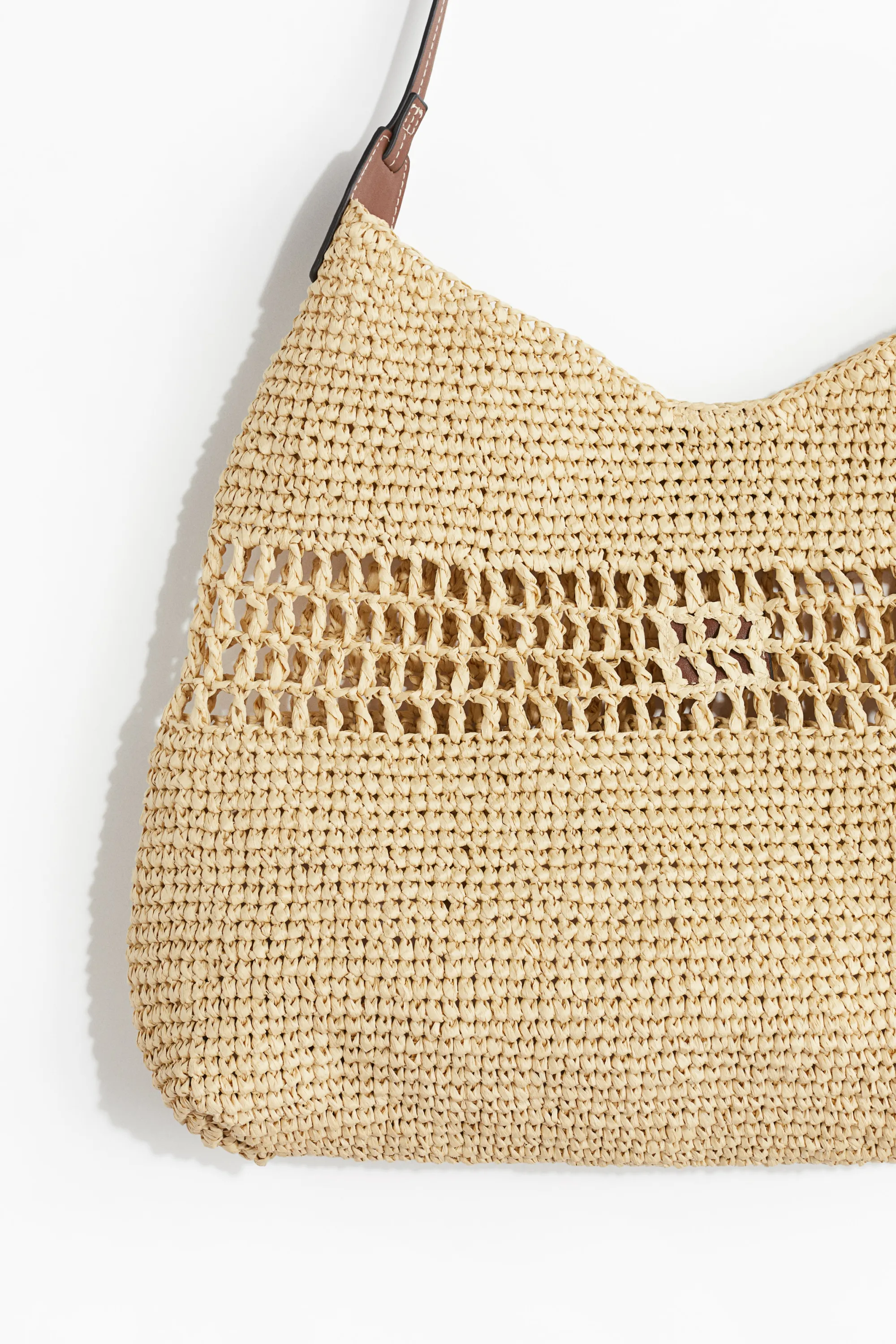 Sac bandoulière en paille - Beige