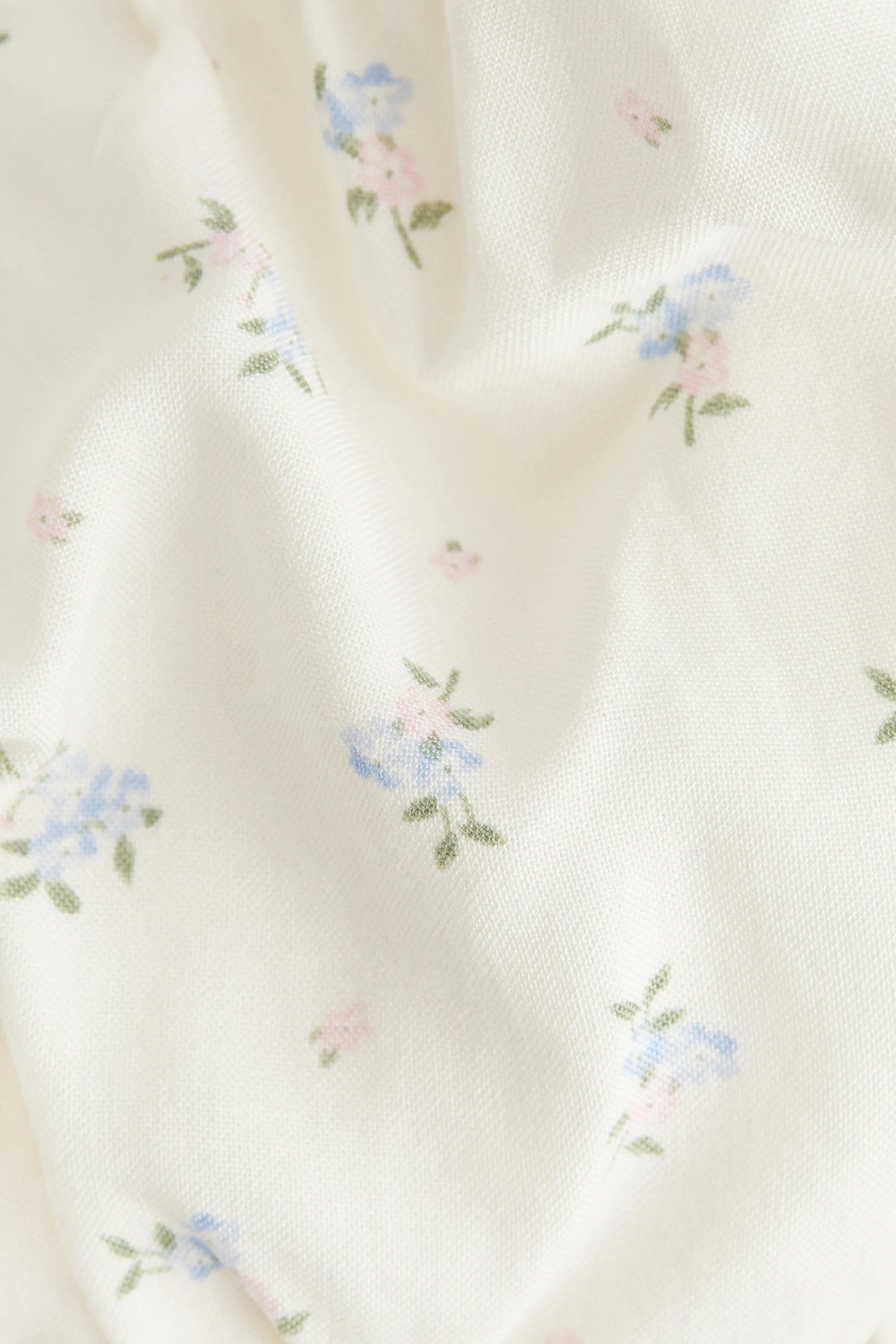 Robe à manches bouffantes - Blanc/fleuri