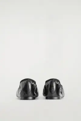 BALLERINES PLATES CUIR - NOIR — photo 2