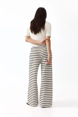 MAMA Pantalon en maille Before & After - Blanc/rayé — photo 4