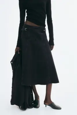 Jupe évasée en denim - Noir denim — photo 1