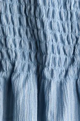 Top froissé et smocké - Bleu/rayé — photo 4