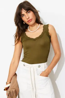 Top à bretelles dentelle Femme — photo 2