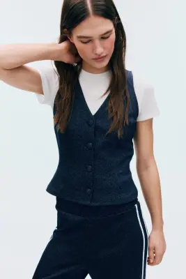 Gilet sans manches en jersey - Bleu foncé — photo 2