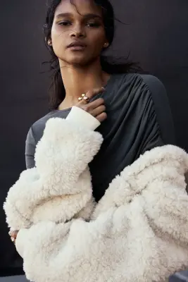 Top en viscose à effet drapé - Gris foncé — photo 1