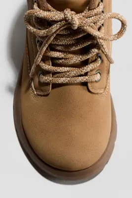 Bottines imperméables à lacets - Beige foncé — photo 2