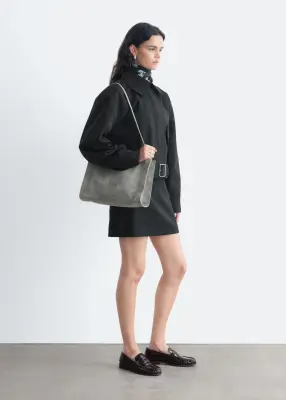 Veste ceinturée en sergé de coton - Noir — photo 3