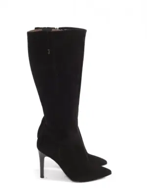 Bottes à talon fin et bout pointu en suede noir Prix boutique 290€ Taille 36 — photo 1