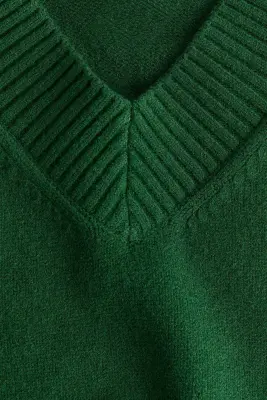 Pull à encolure en V - Vert foncé — photo 3