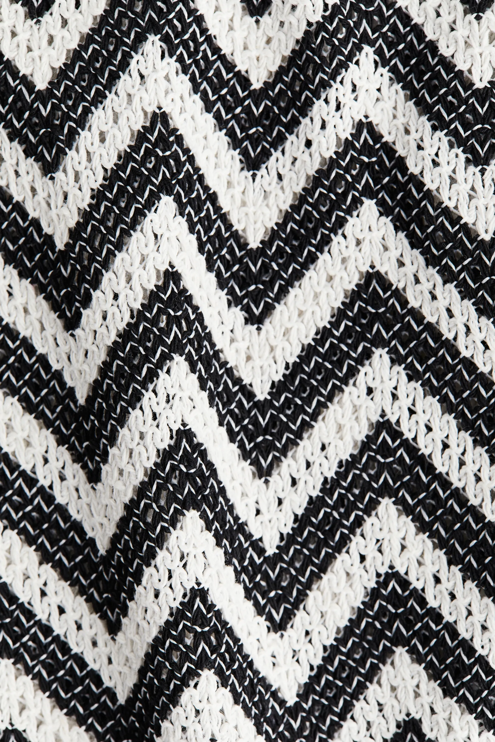 Gilet sans manches en maille jacquard - Noir/motif zigzag