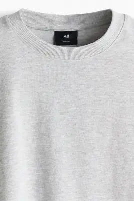 T-shirt boxy Oversized Fit - Gris clair chiné — photo 4