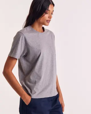 Tee-shirt Bree gris chiné brodé — photo 5