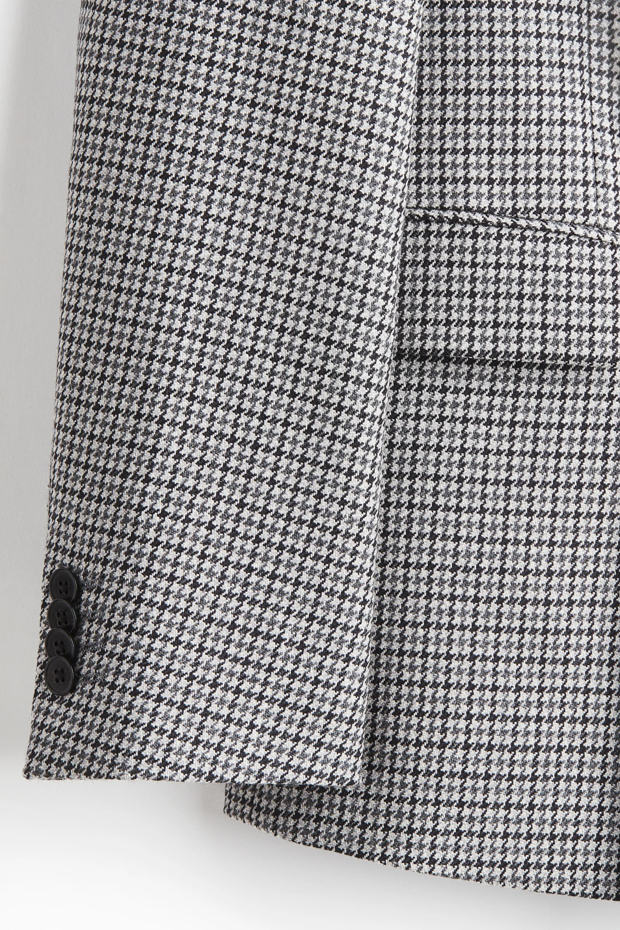 Veste en laine Regular Fit - Gris foncé/motif pied-de-poule