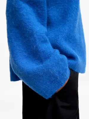 Pull en mélange de laine et d'alpaga - Bleu — photo 4