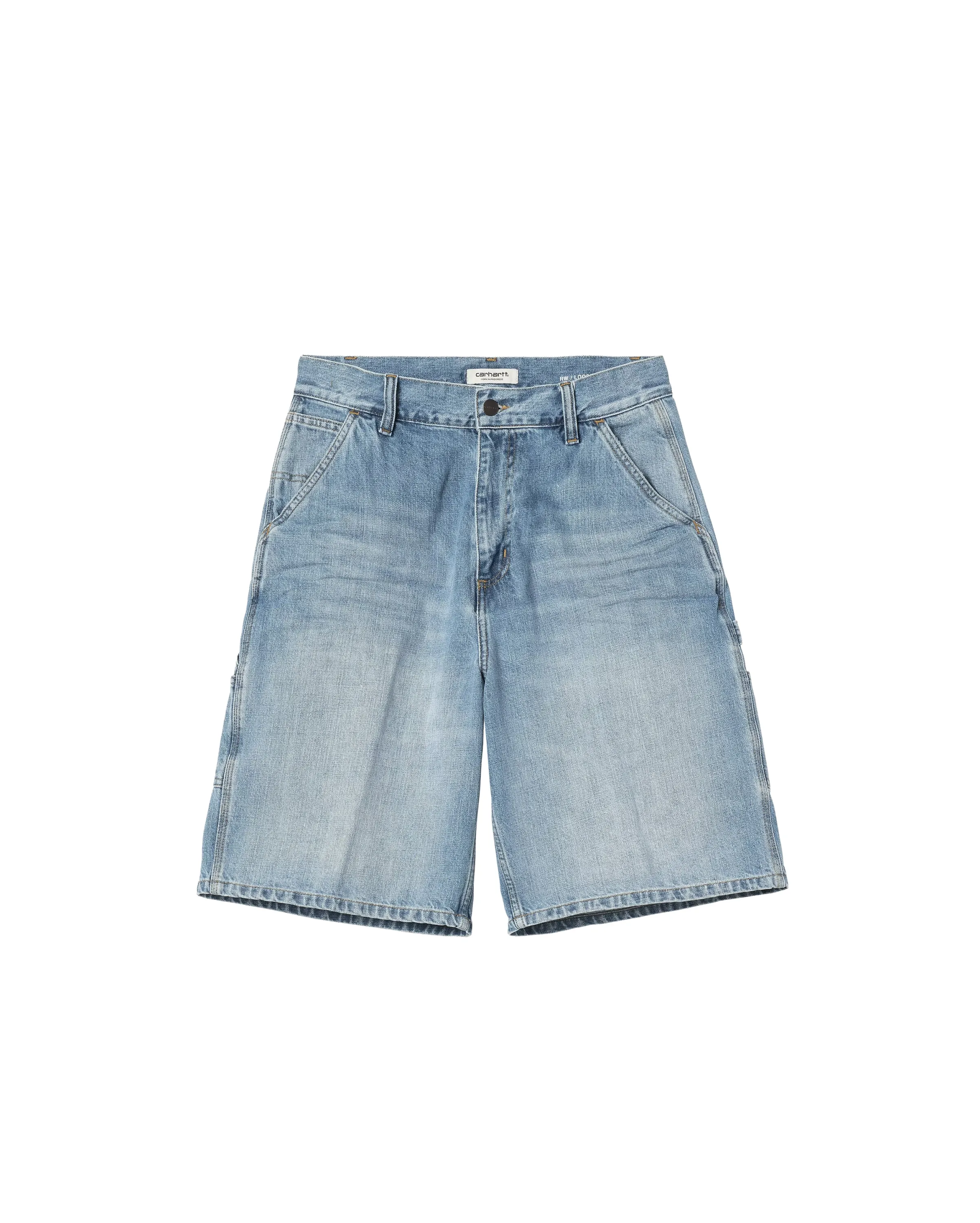 Short Brandon Single Knee Blue Burst Washed Femme