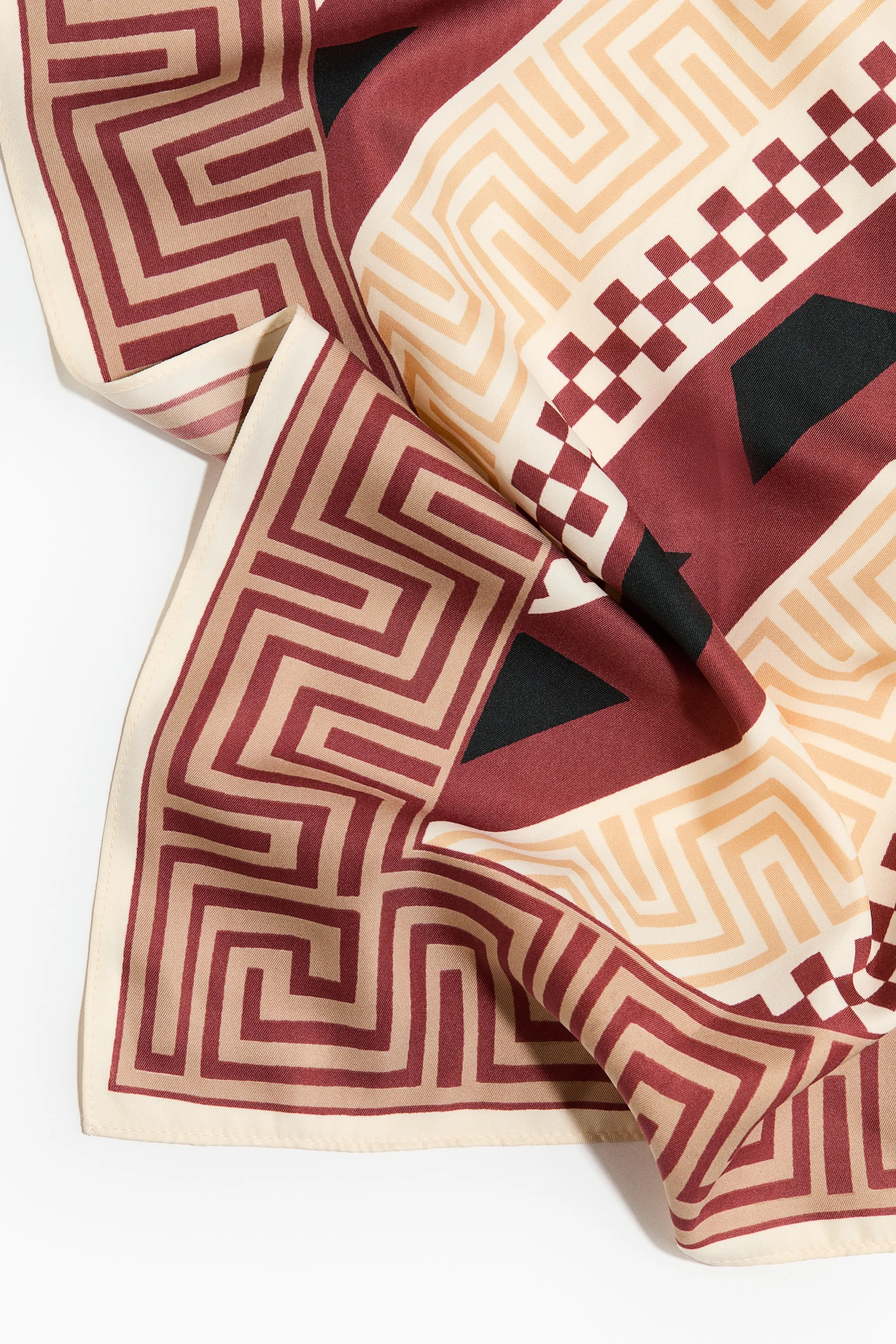 Foulard à motif - Rouge rouille/jaune
