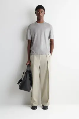 T-SHIRT EN MAILLE DE LIN - GRIS CHINÉ — photo 2